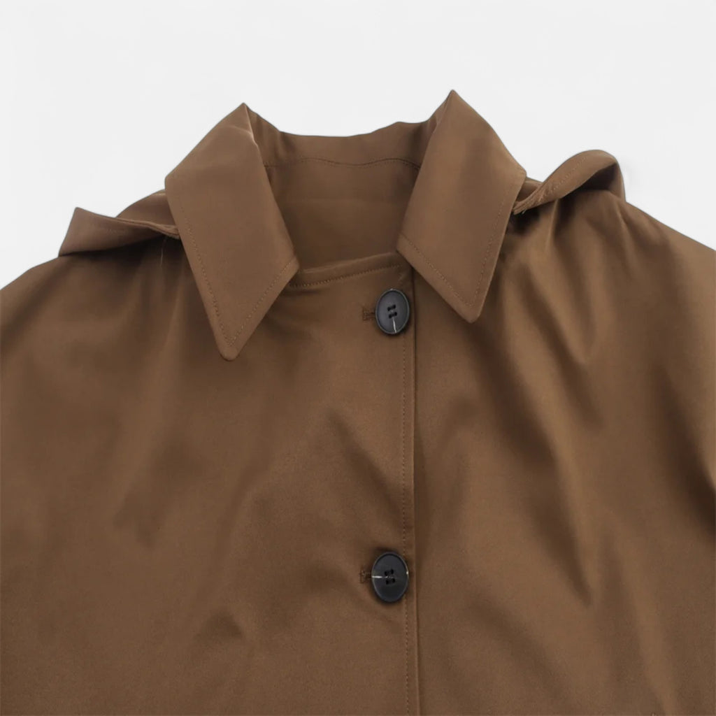 FEMUREA | Women’s Hooded Jacket – Vintage Single-Breasted Elegance