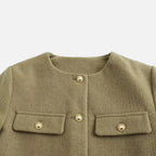 FEMUREA | Women’s Cropped Tweed Jacket – Vintage Refined Elegance