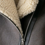 FEMUREA | Women’s Suede Jacket – Belted Faux Shearling Elegance