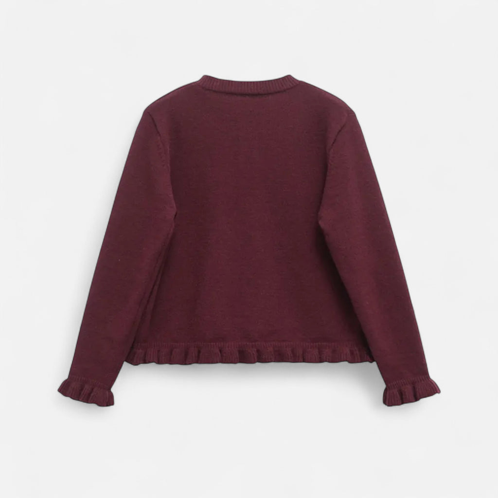 FEMUREA | Women’s Knitted Cardigan – Ruffled Button-Up Elegance