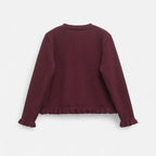 FEMUREA | Women’s Knitted Cardigan – Ruffled Button-Up Elegance