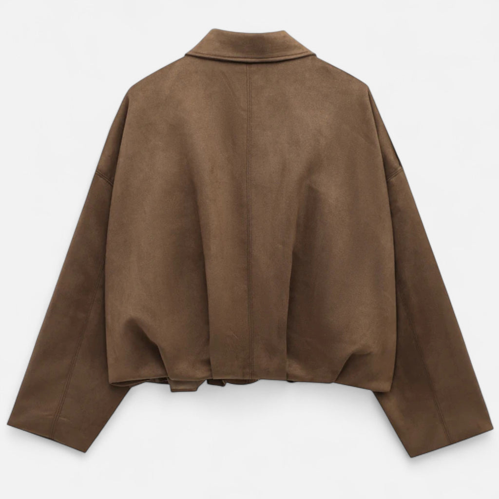 FEMUREA | Women’s Suede Jacket – Vintage Bomber Elegance