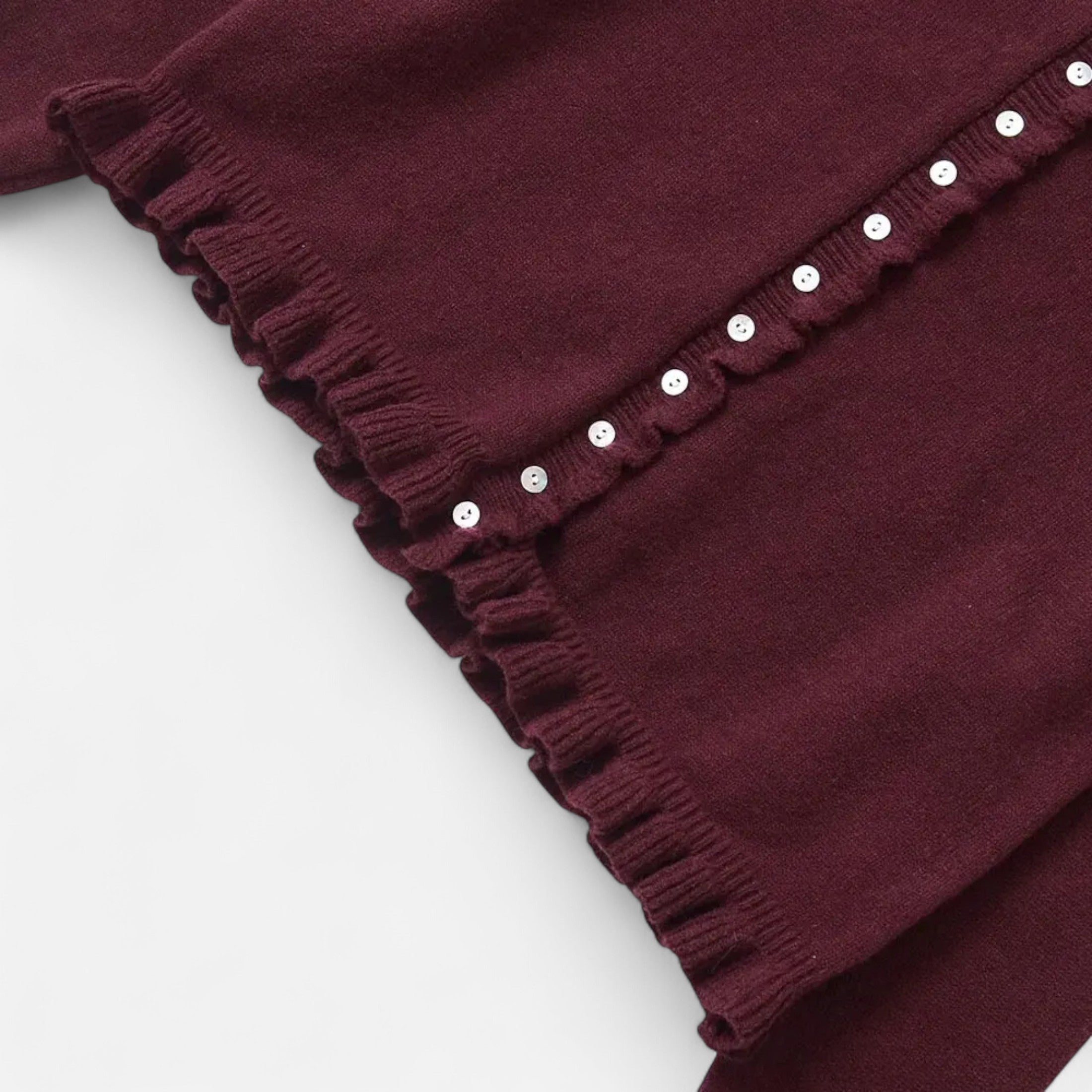 FEMUREA | Women’s Knitted Cardigan – Ruffled Button-Up Elegance