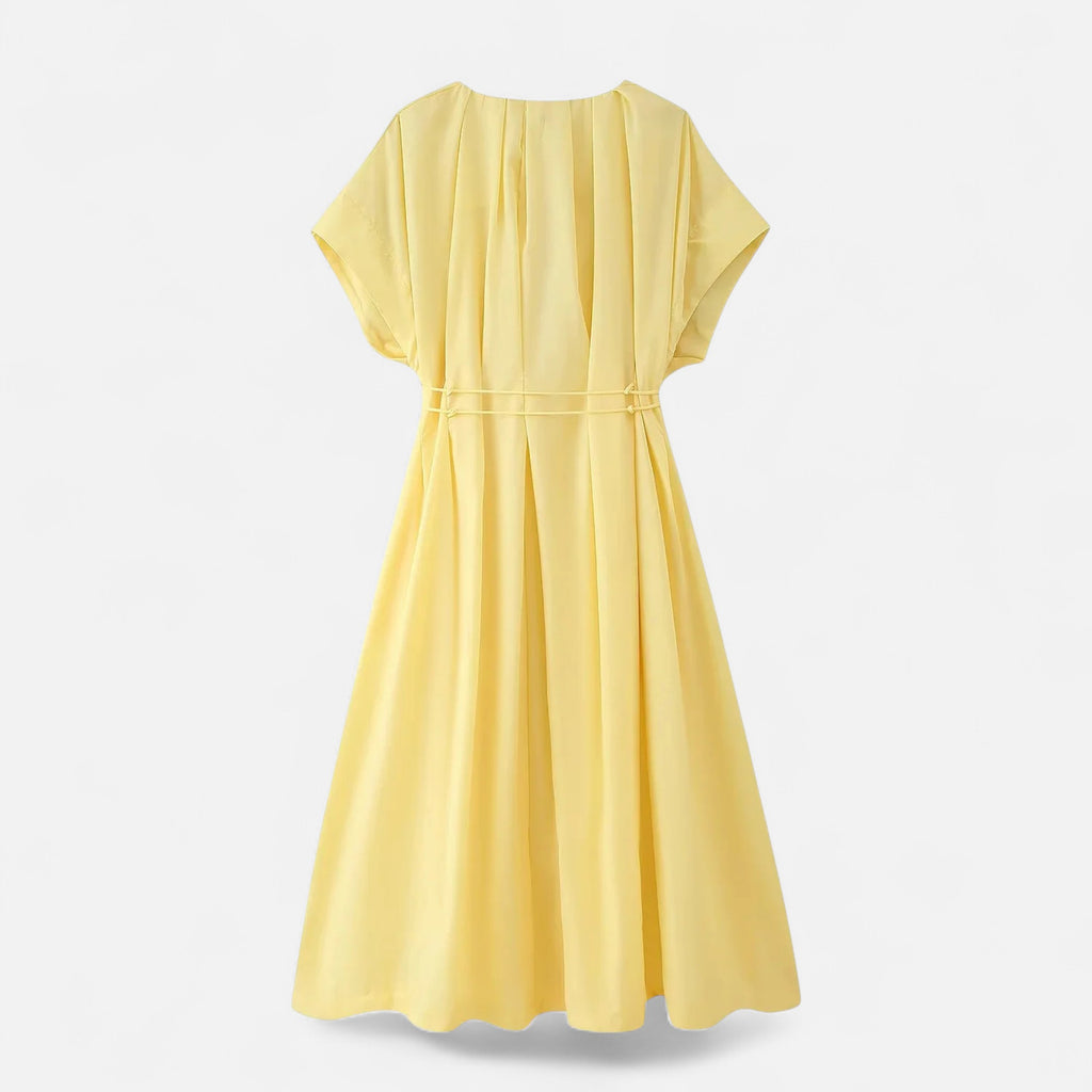 FEMUREA | Women’s V-Neck Midi Dress – Draped Wrap Silhouette