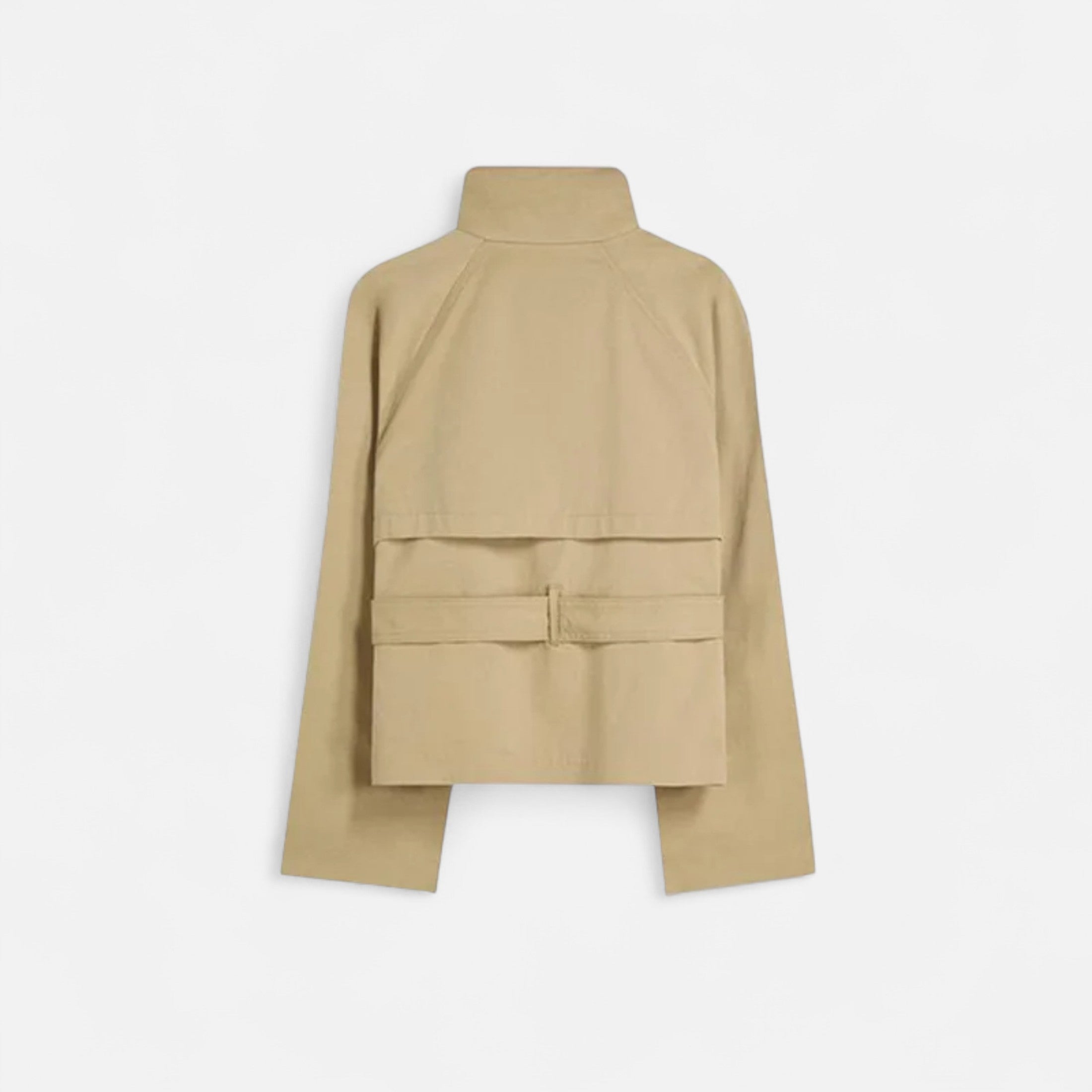 FEMUREA | Women’s Cropped Trench Coat – Belted Classic Style