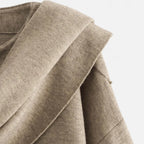 FEMUREA | Women’s Wool Coat – Asymmetric Scarf Collar Elegance