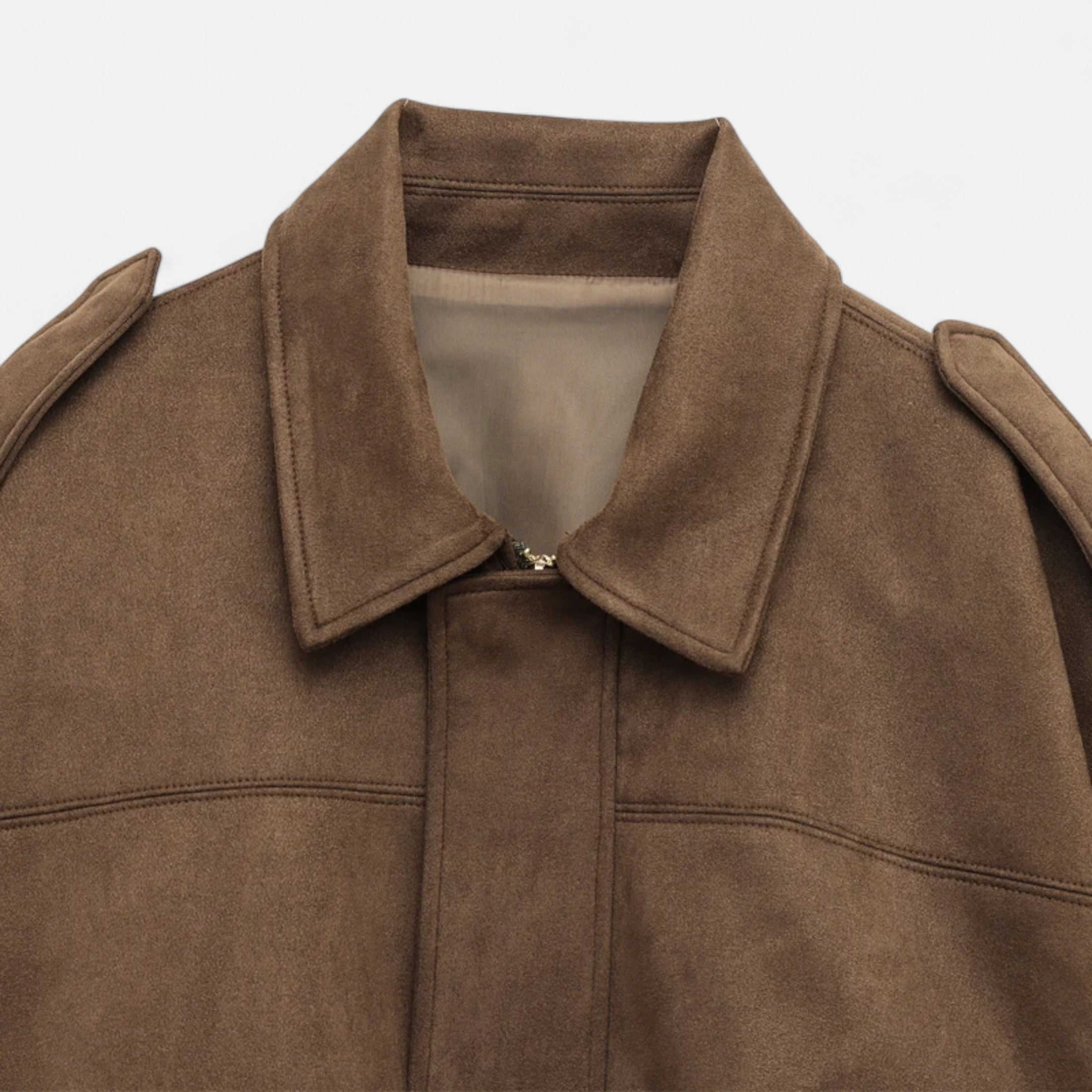 FEMUREA | Women’s Suede Jacket – Vintage Bomber Elegance