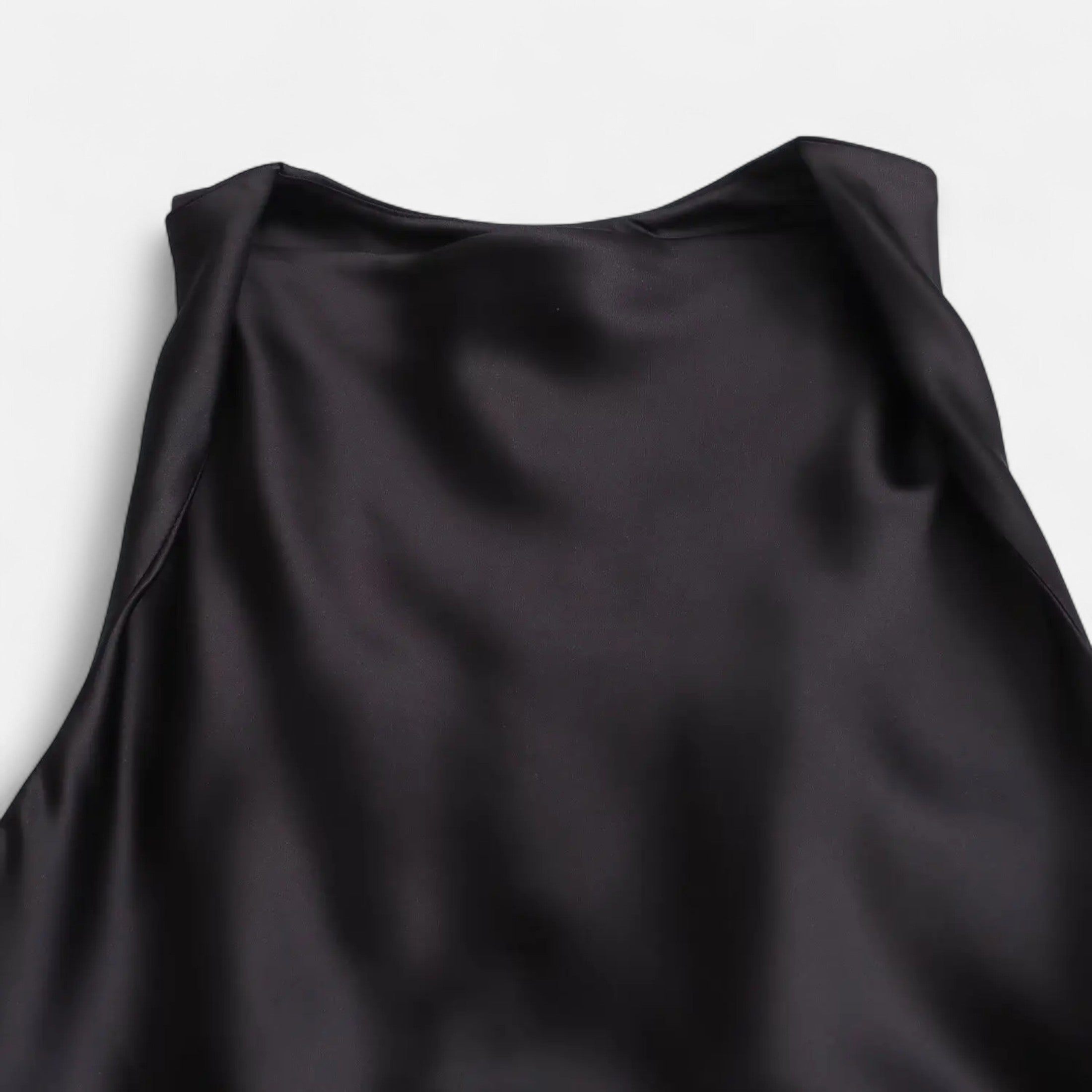 FEMUREA | Off-Shoulder Satin Ruched Dress – Timeless Allure