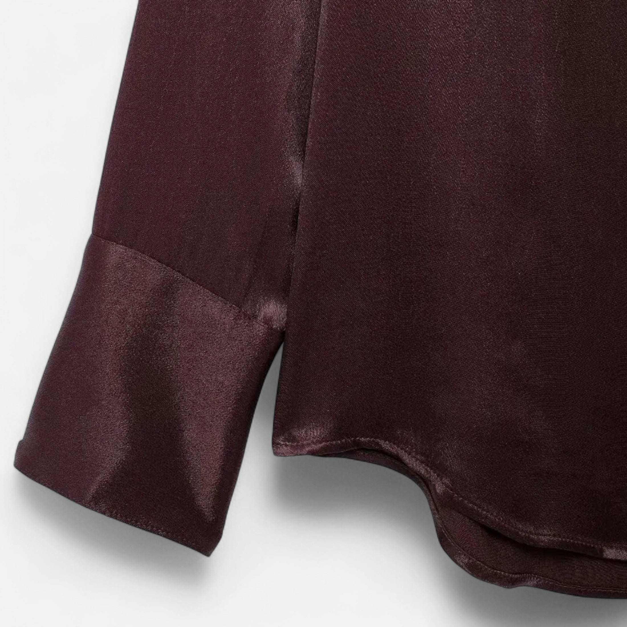 FEMUREA | Women’s Satin Blouse – Long Sleeve Button-Up