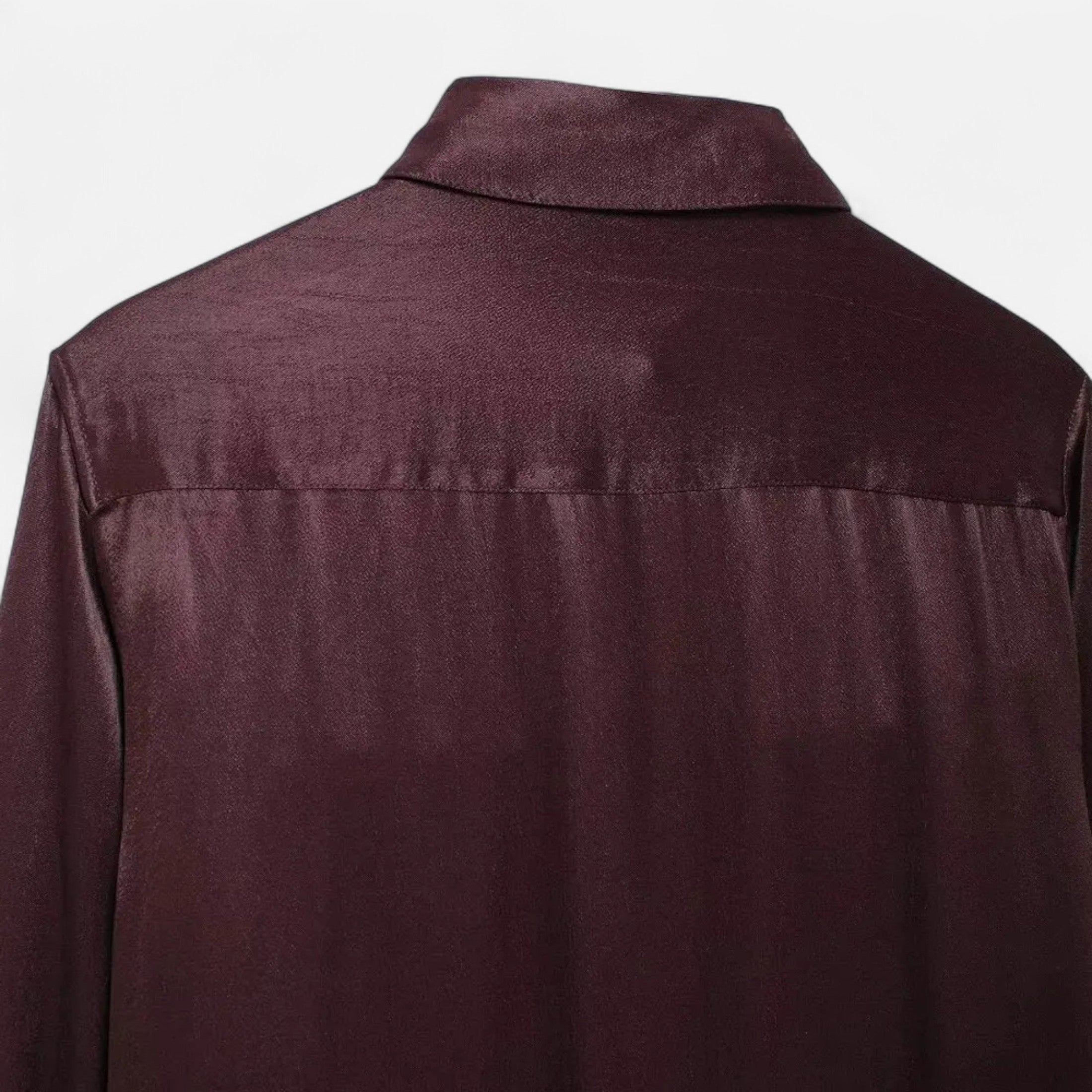 FEMUREA | Women’s Satin Blouse – Long Sleeve Button-Up