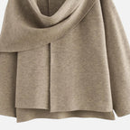 FEMUREA | Women’s Wool Coat – Asymmetric Scarf Collar Elegance