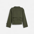 FEMUREA | Women’s Cropped Trench Coat – Belted Classic Style