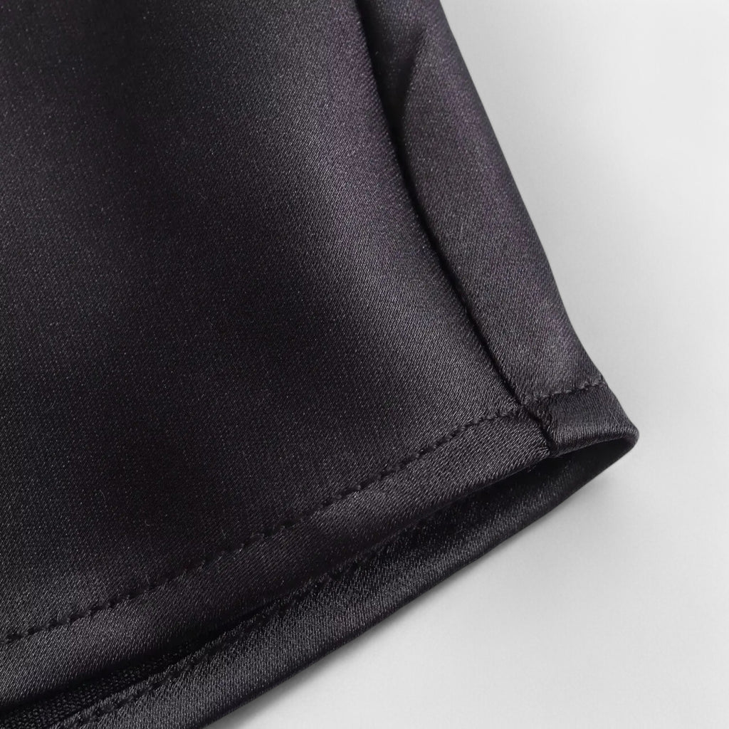 FEMUREA | Off-Shoulder Satin Ruched Dress – Timeless Allure