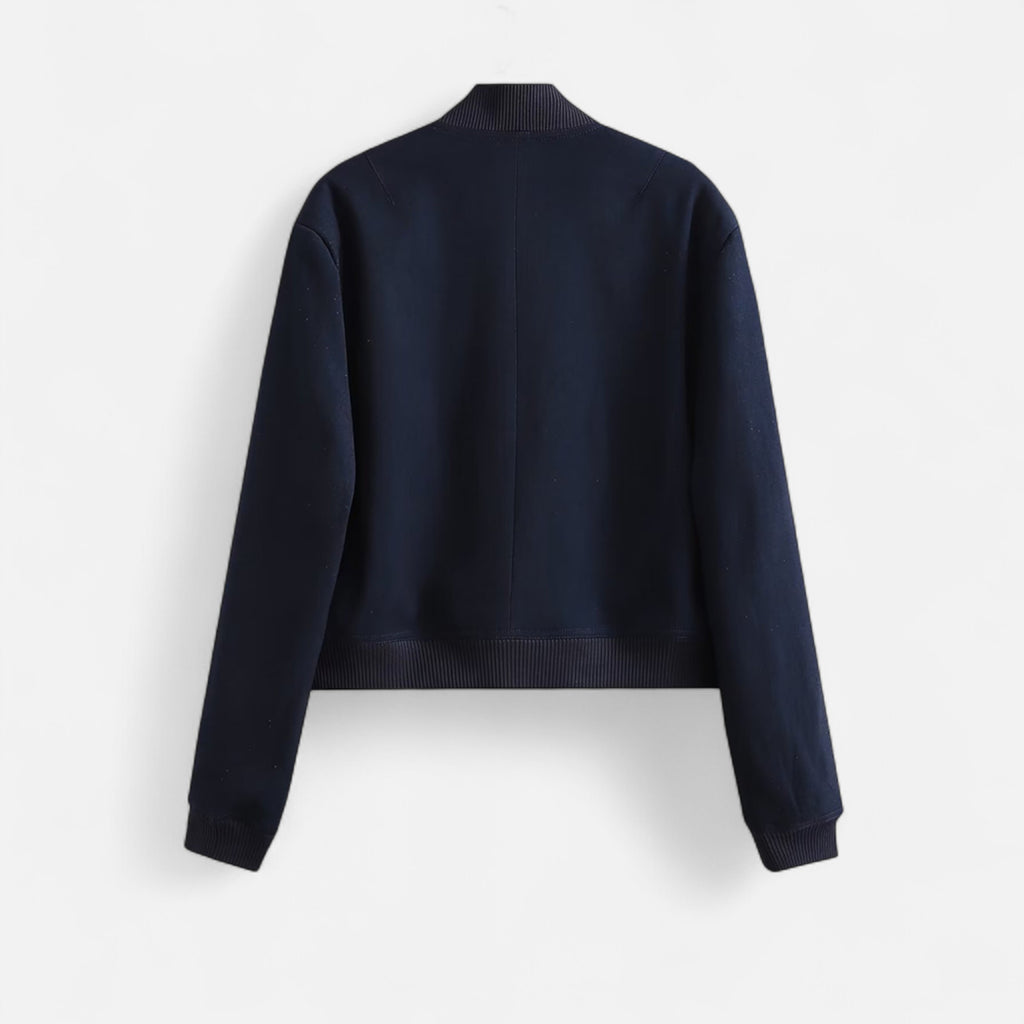 FEMUREA | Women’s Bomber Jacket – Vintage Single-Breasted Elegance