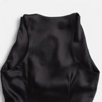 FEMUREA | Off-Shoulder Satin Ruched Dress – Timeless Allure