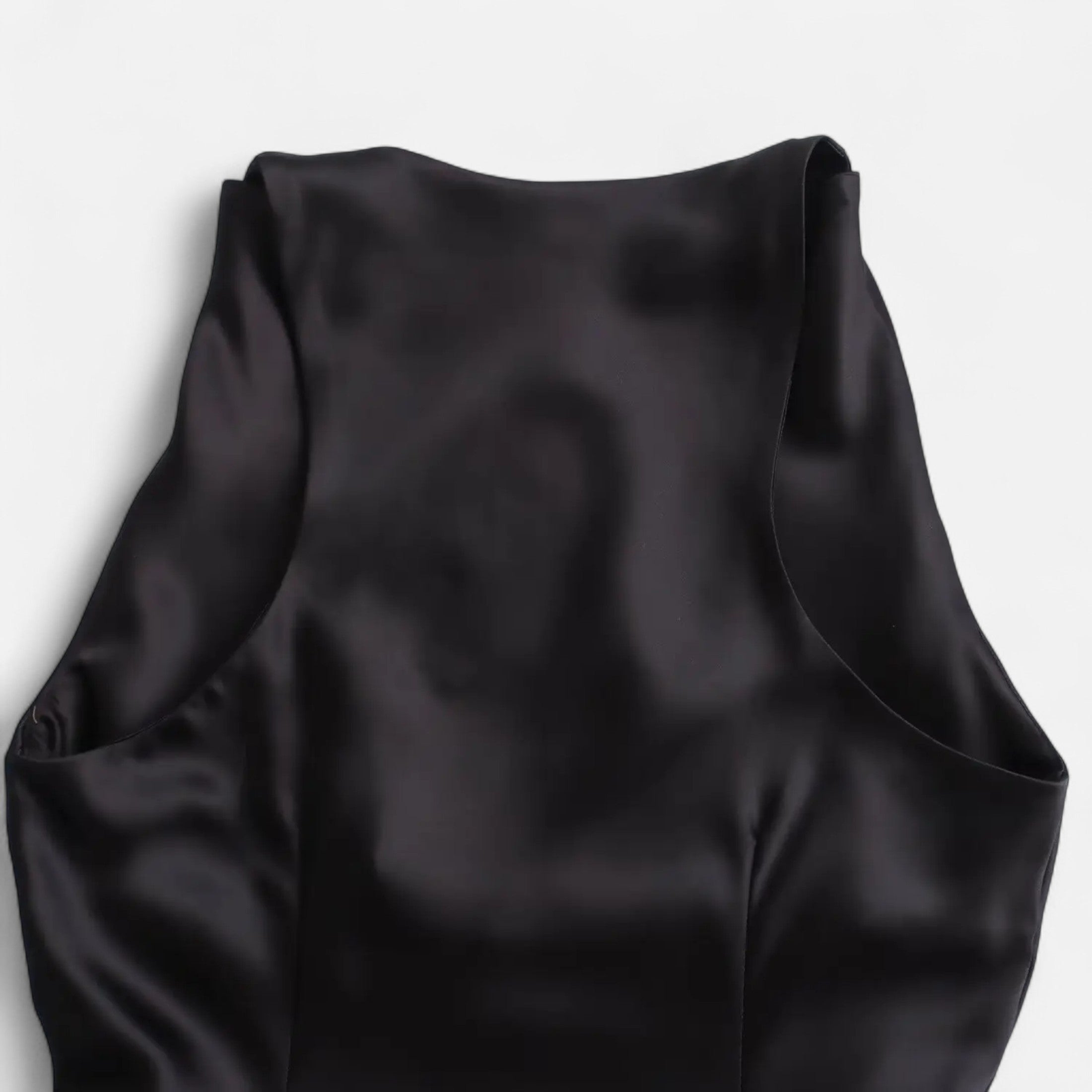 FEMUREA | Off-Shoulder Satin Ruched Dress – Timeless Allure