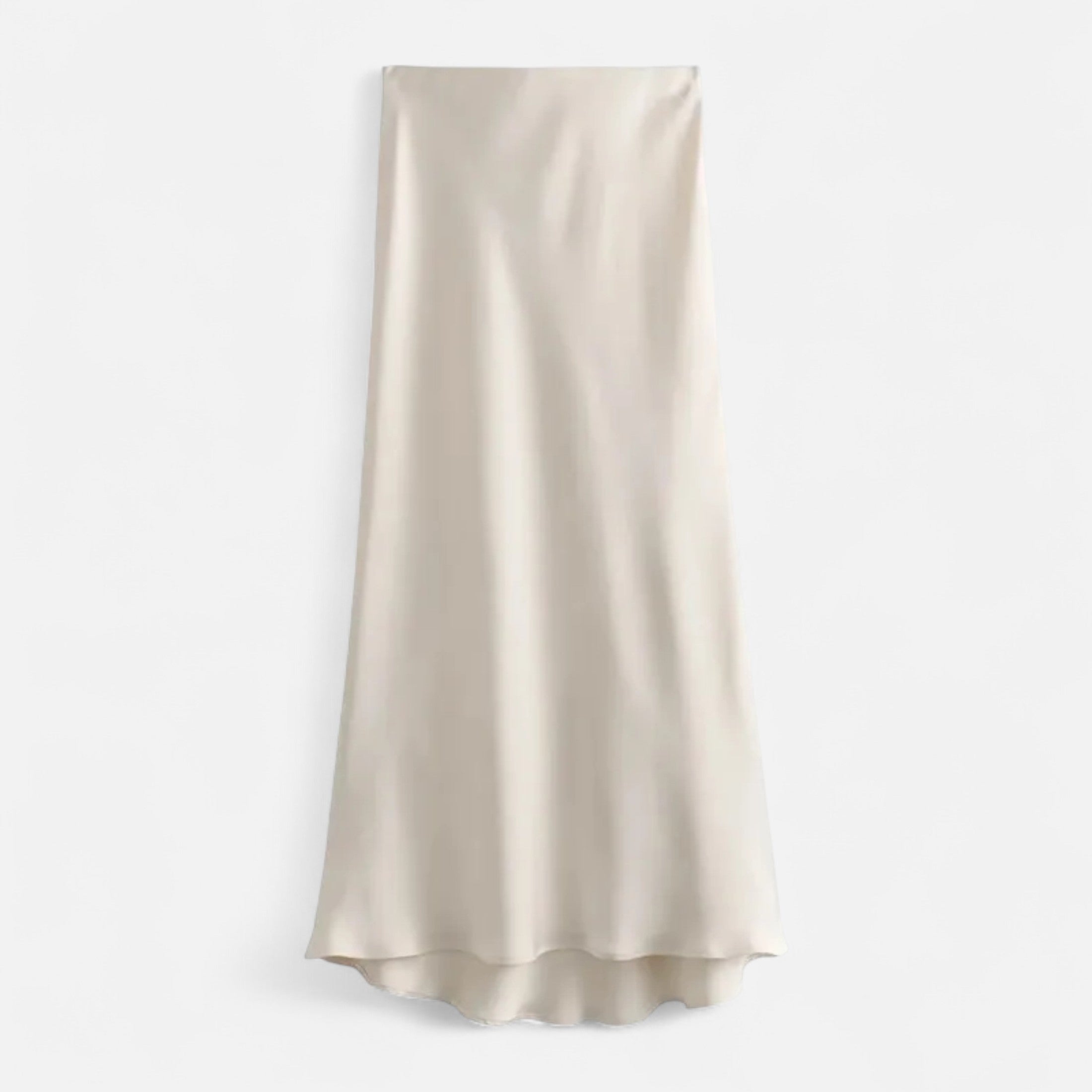 FEMUREA | Women’s Satin Midi Skirt – High-Waist Silky Finish