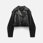 FEMUREA | Women’s Faux Leather Jacket – Oversized Vintage Elegance
