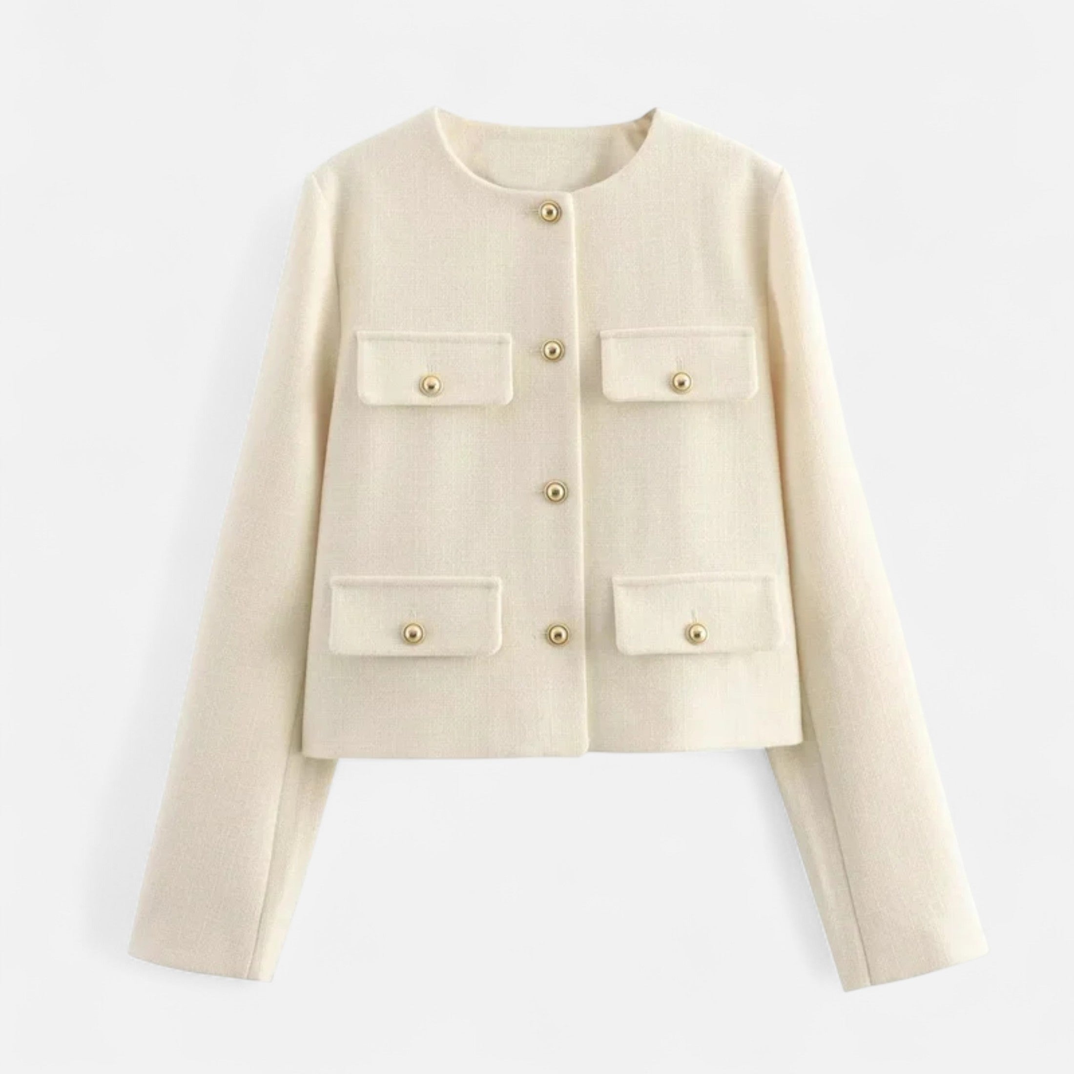 FEMUREA | Women’s Cropped Tweed Jacket – Vintage Refined Elegance