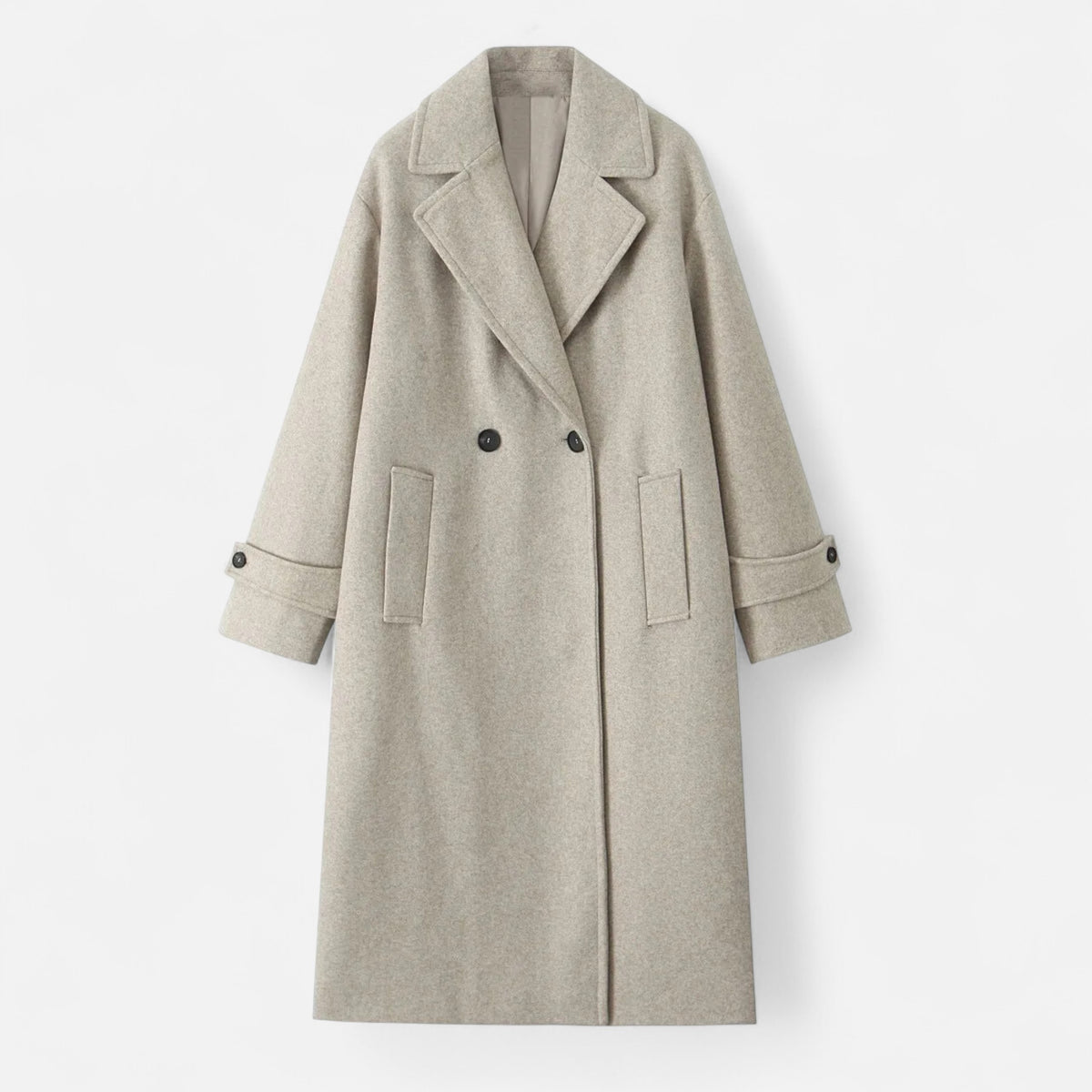 FEMUREA | Women’s Long Overcoat – Heritage Double-Breasted Style