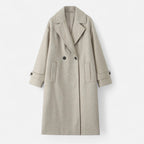 FEMUREA | Women’s Long Overcoat – Heritage Double-Breasted Style