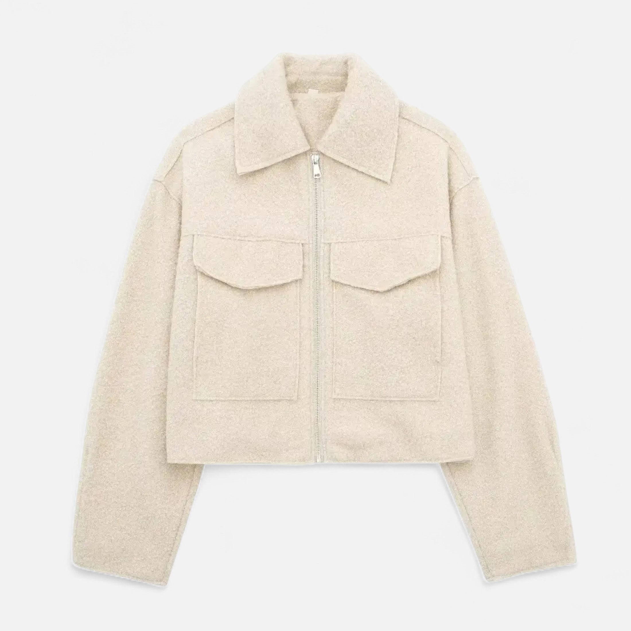 FEMUREA | Women’s Vintage Jacket – Zipped Elegance with Pockets