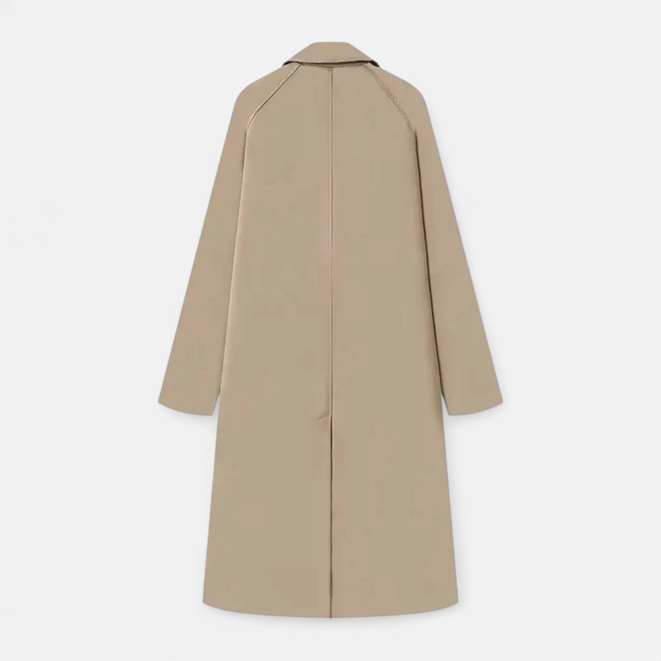 FEMUREA | Women’s Long Trench Coat – Retro Single-Breasted Elegance