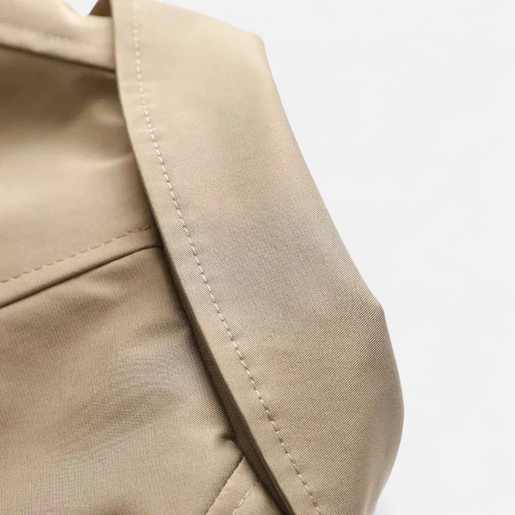 FEMUREA | Women’s Long Trench Coat – Retro Single-Breasted Elegance