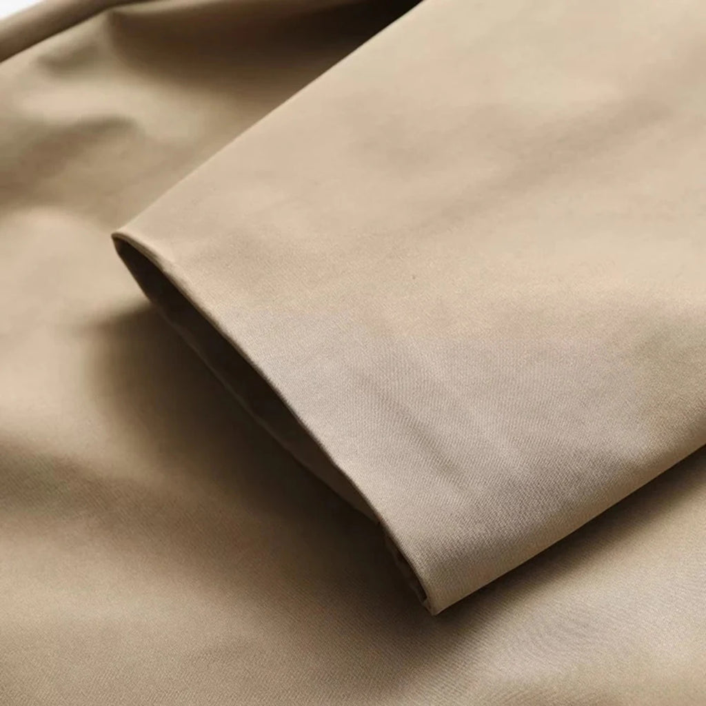 FEMUREA | Women’s Long Trench Coat – Retro Single-Breasted Elegance