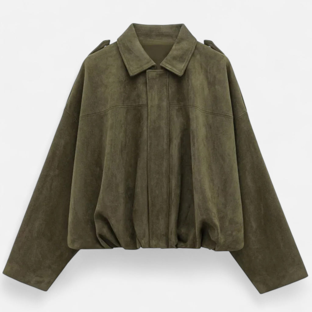 FEMUREA | Women’s Suede Jacket – Vintage Bomber Elegance
