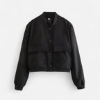 FEMUREA | Women’s Bomber Jacket – Vintage Single-Breasted Elegance