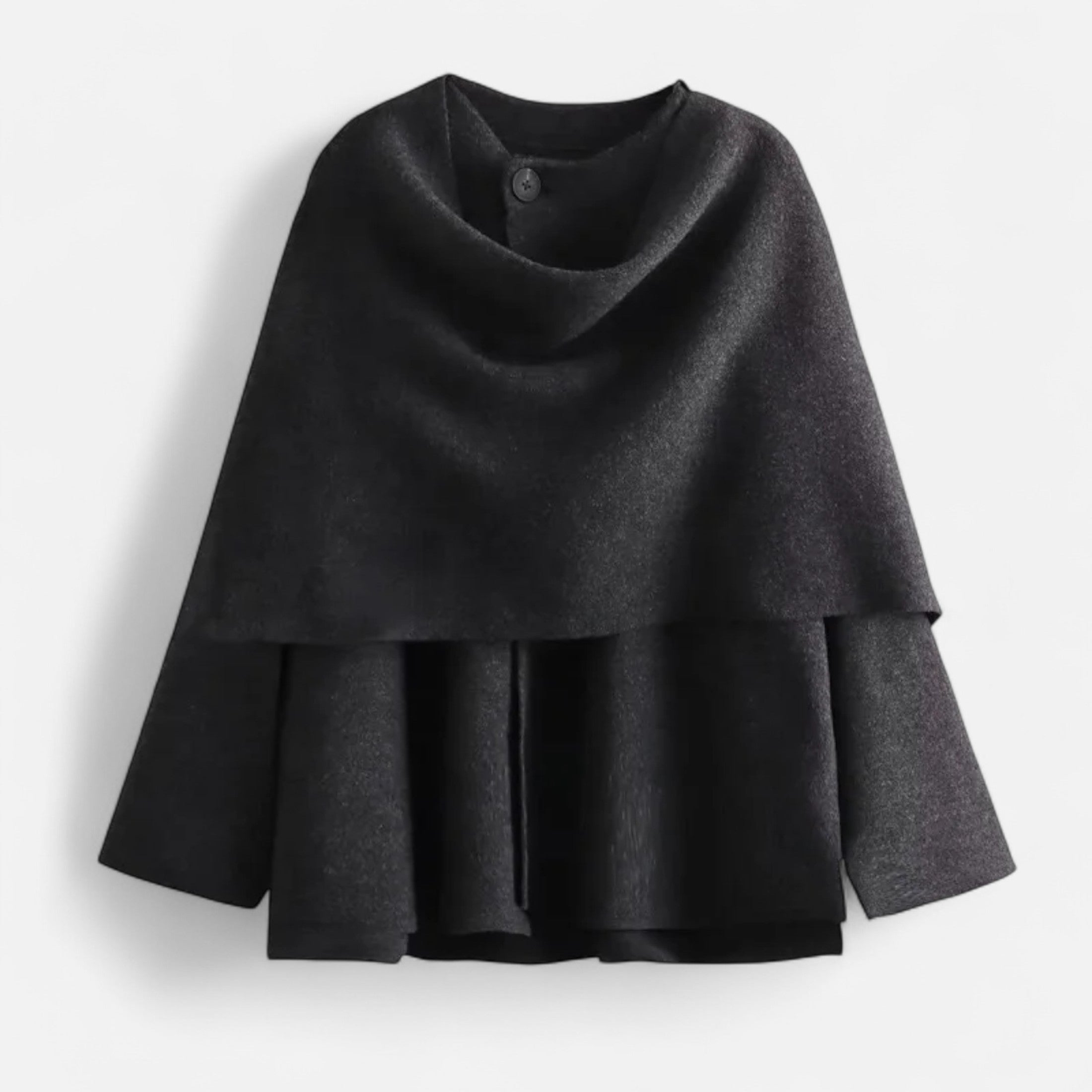 FEMUREA | Women’s Wool Coat – Asymmetric Scarf Collar Elegance