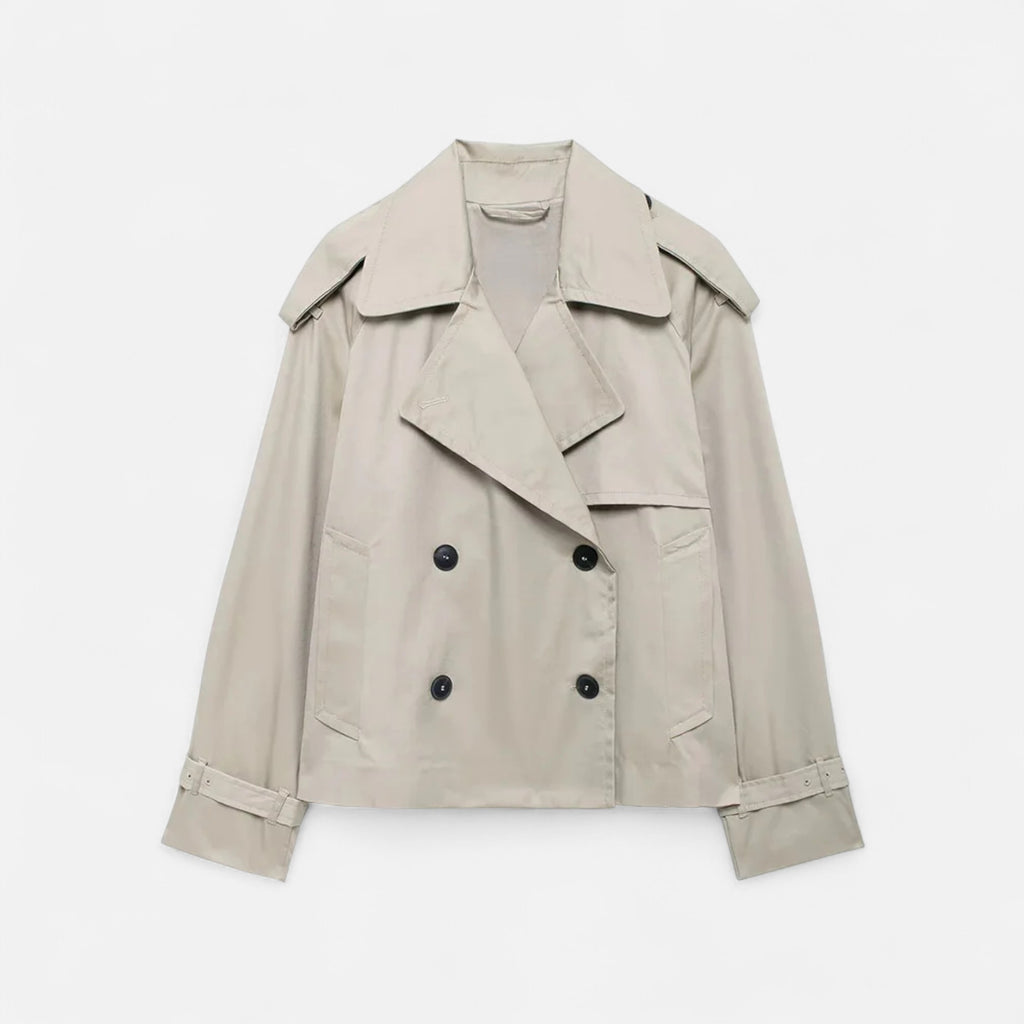 FEMUREA | Women’s Cropped Jacket – Double-Breasted Elegance