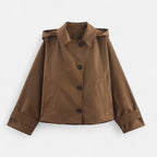 FEMUREA | Women’s Hooded Jacket – Vintage Single-Breasted Elegance