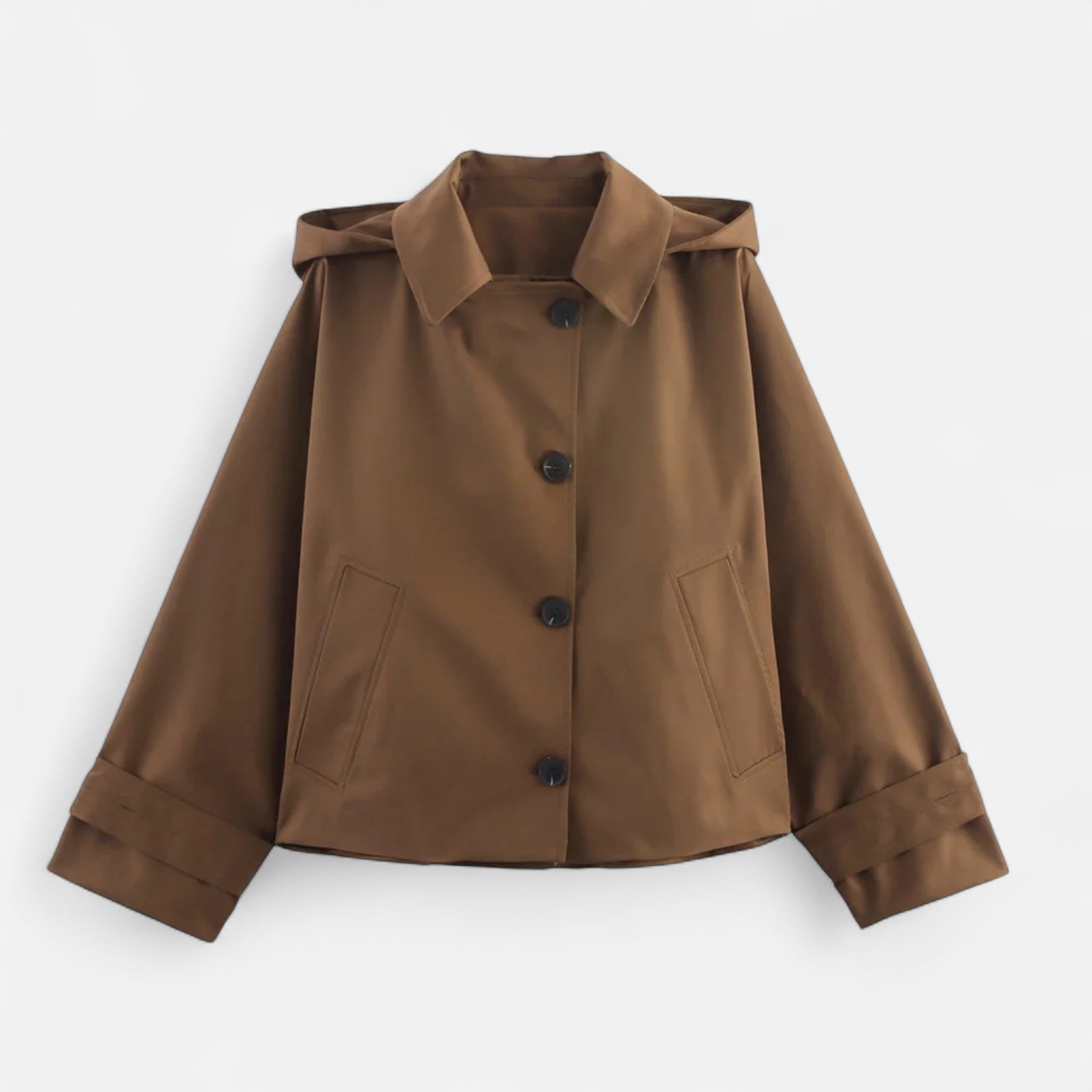 FEMUREA | Women’s Hooded Jacket – Vintage Single-Breasted Elegance