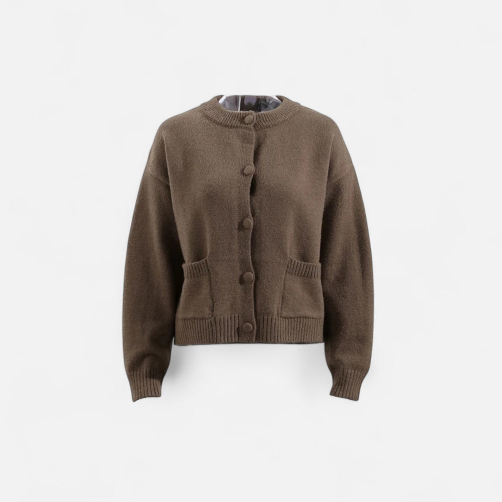 FEMUREA | Women’s Knitted Cardigan – Button-Up with Pockets