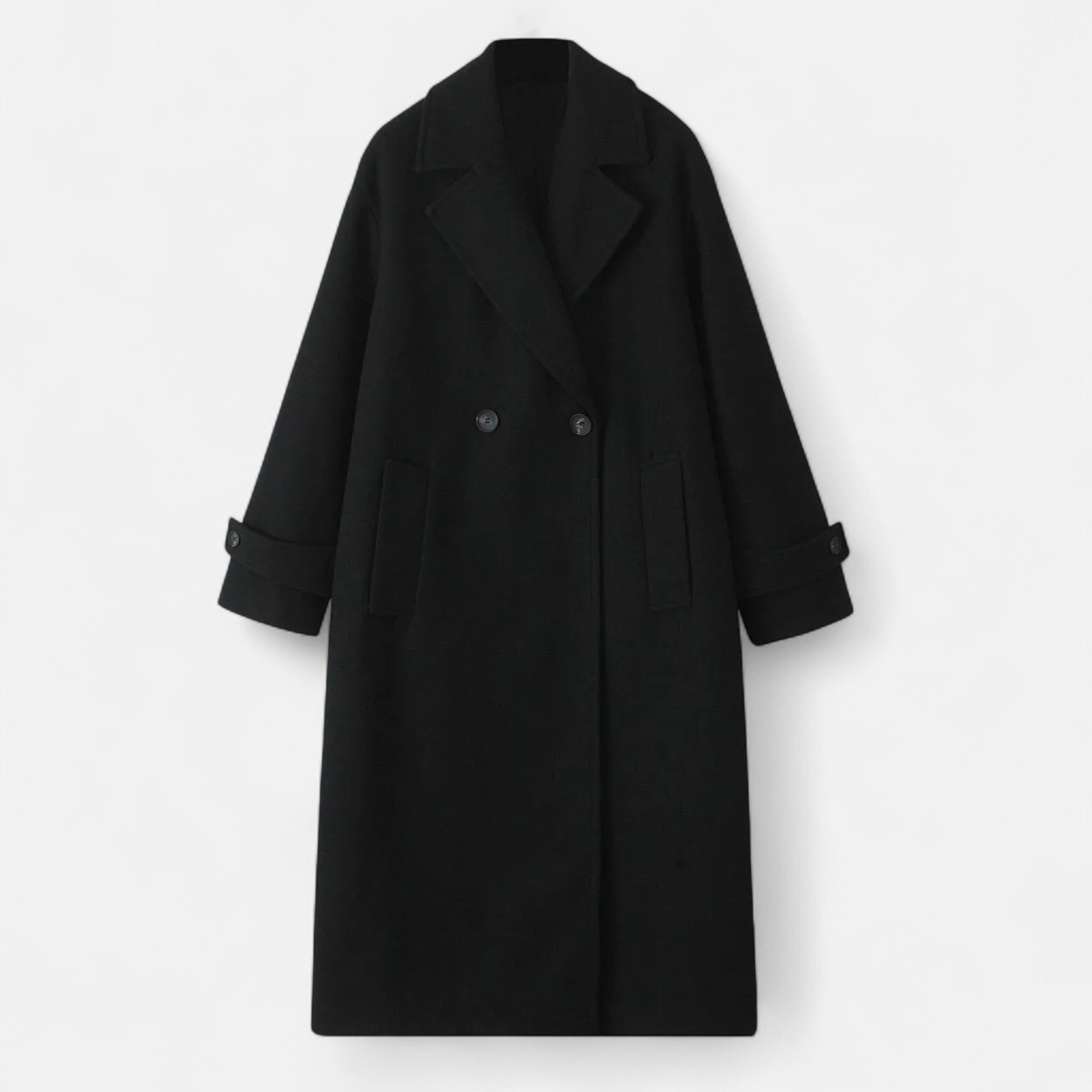 FEMUREA | Women’s Long Overcoat – Heritage Double-Breasted Style