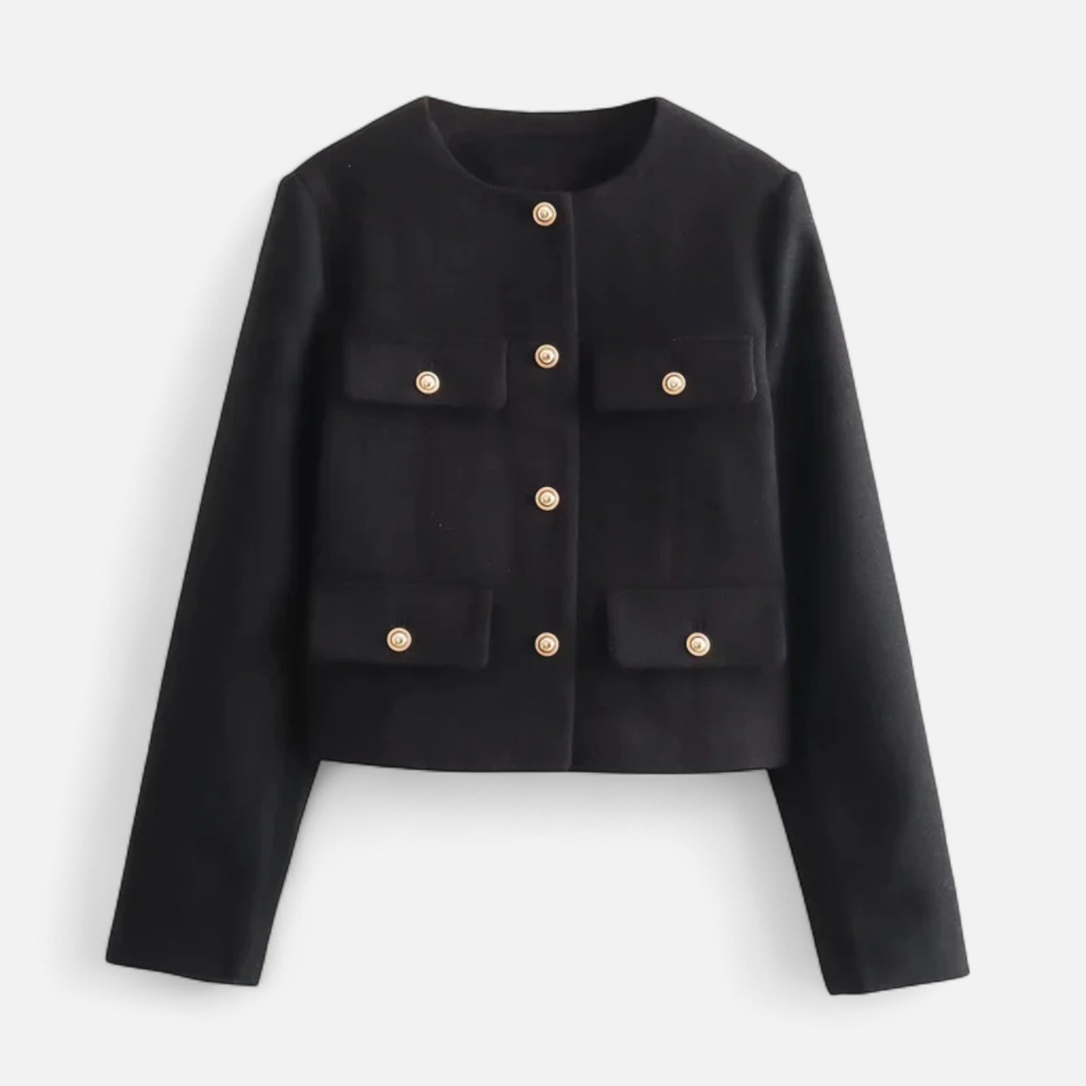 FEMUREA | Women’s Cropped Tweed Jacket – Vintage Refined Elegance