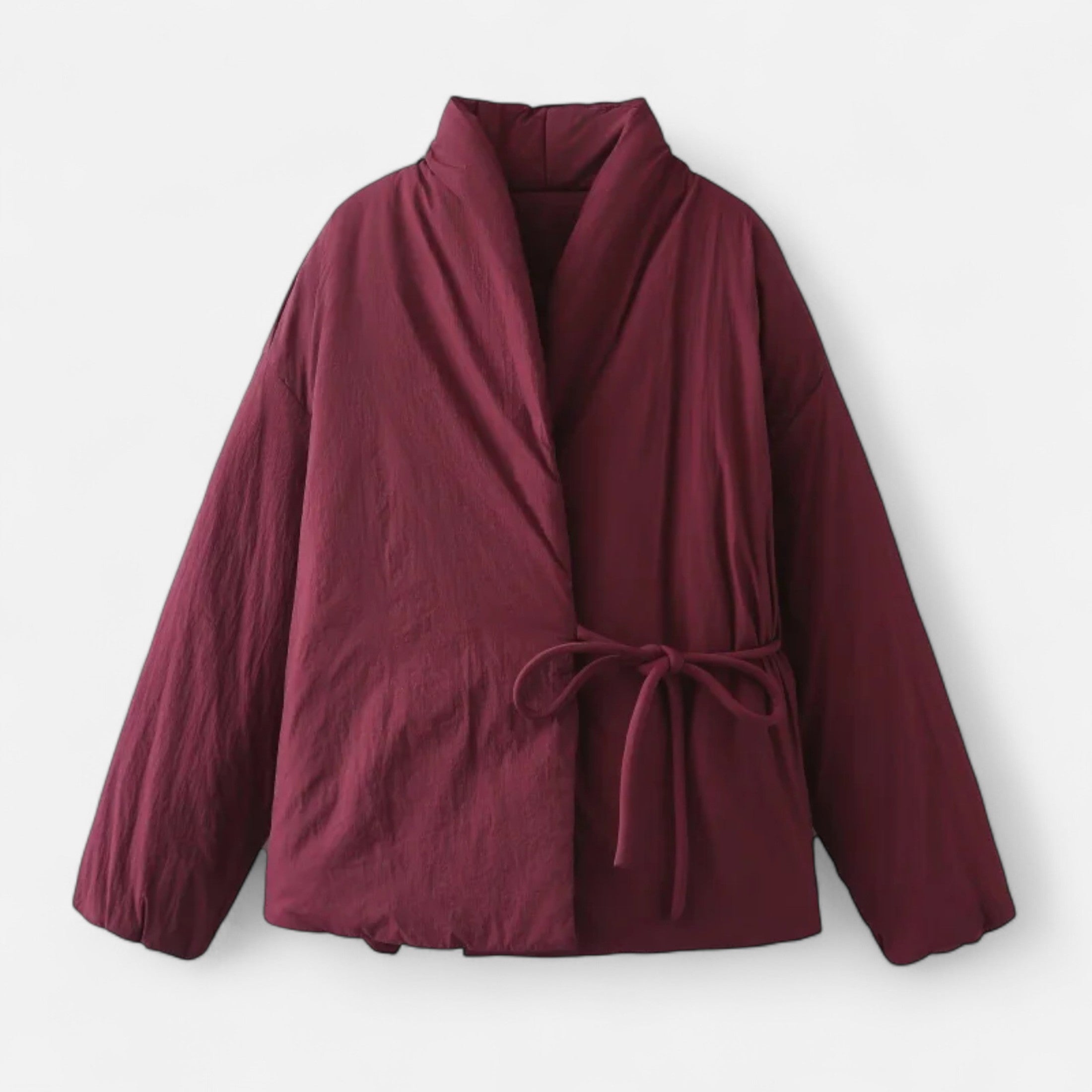 FEMUREA | Women’s Wrap Puffer Jacket – Quilted Tie-Waist Design