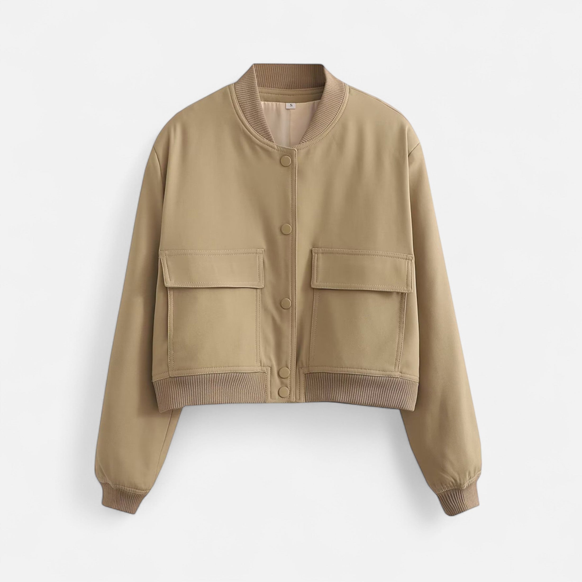FEMUREA | Women’s Bomber Jacket – Vintage Single-Breasted Elegance