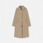 FEMUREA | Women’s Long Trench Coat – Retro Single-Breasted Elegance