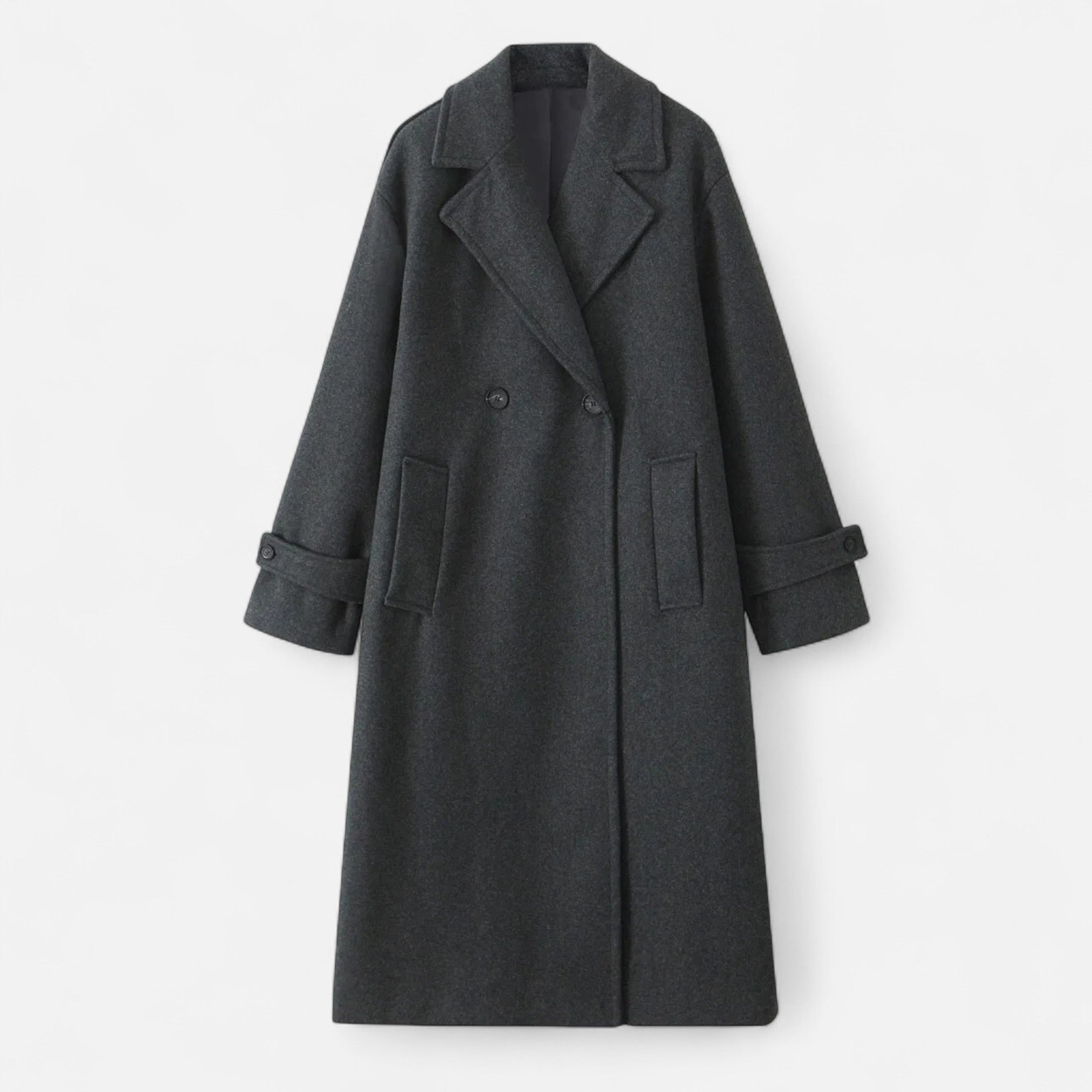 FEMUREA | Women’s Long Overcoat – Heritage Double-Breasted Style