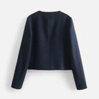 FEMUREA | Women’s Cropped Tweed Jacket – Vintage Refined Elegance