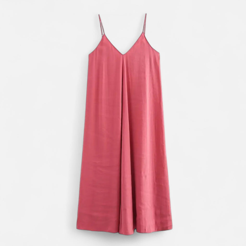 FEMUREA | Women’s Satin Maxi Dress – Backless Slip Design