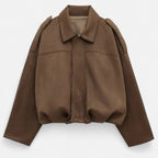 FEMUREA | Women’s Suede Jacket – Vintage Bomber Elegance