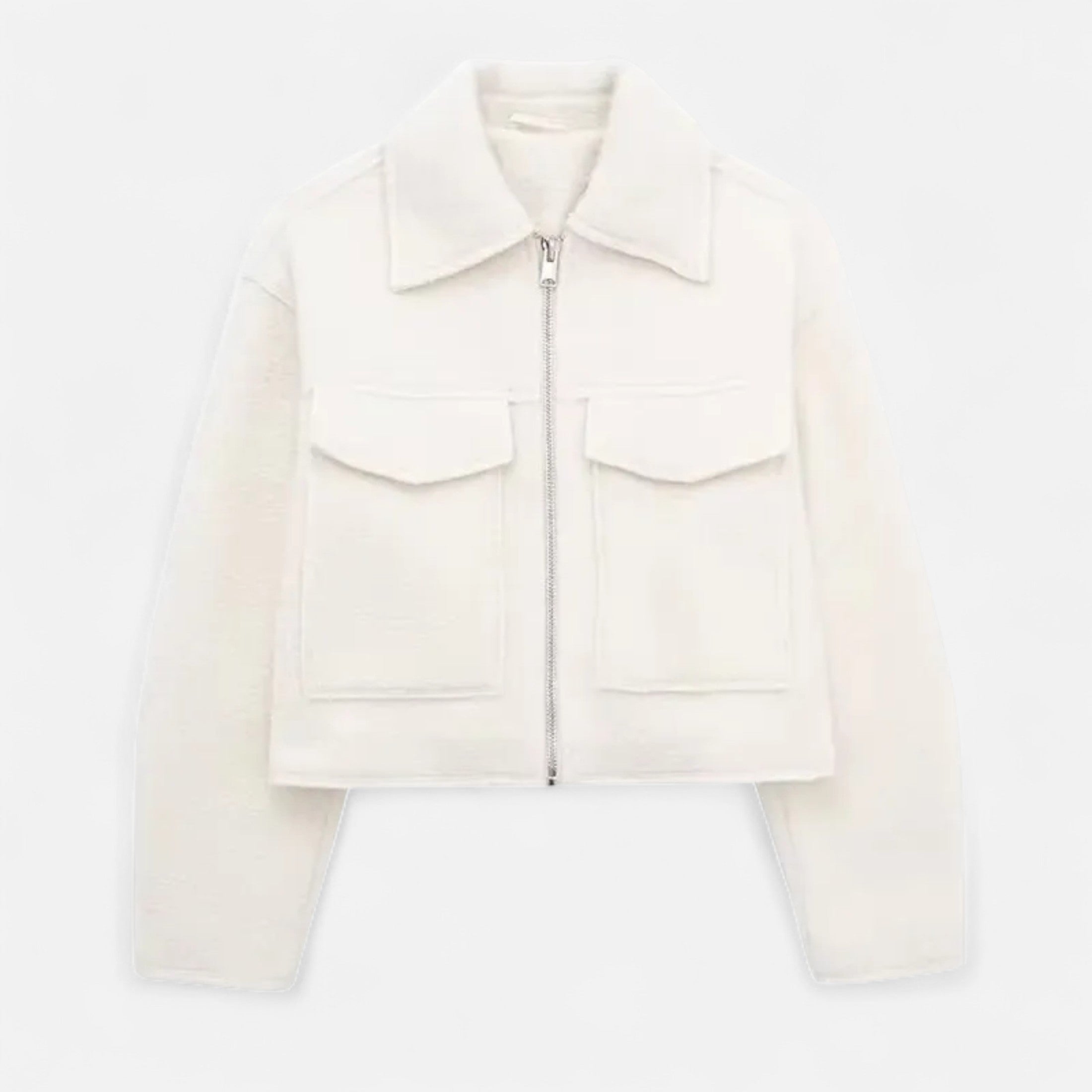 FEMUREA | Women’s Vintage Jacket – Zipped Elegance with Pockets