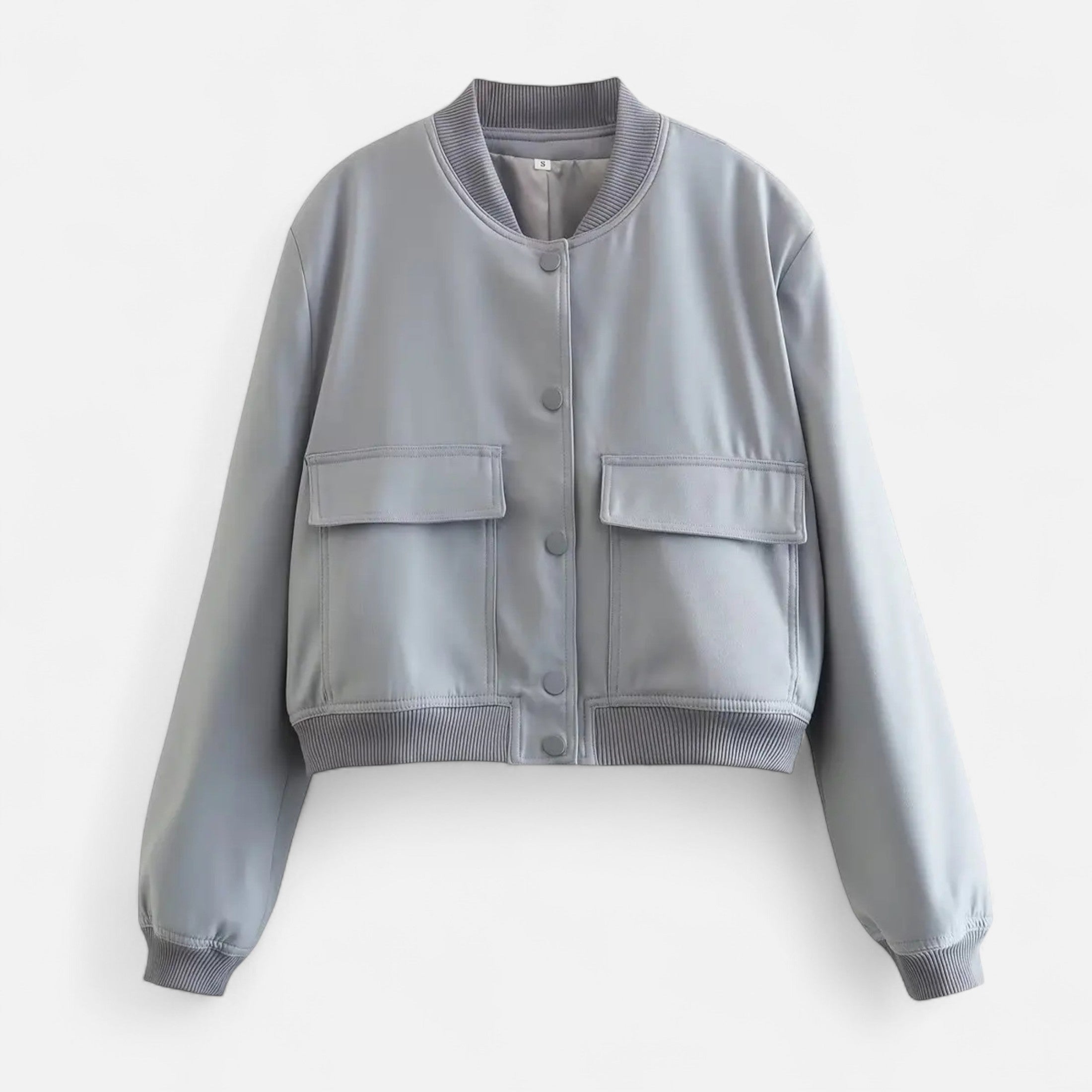 FEMUREA | Women’s Bomber Jacket – Vintage Single-Breasted Elegance