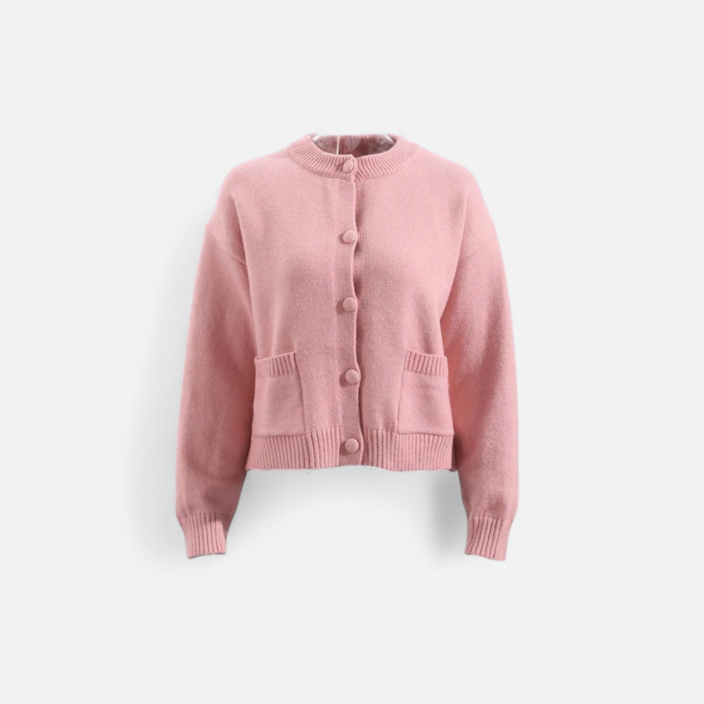 FEMUREA | Women’s Knitted Cardigan – Button-Up with Pockets