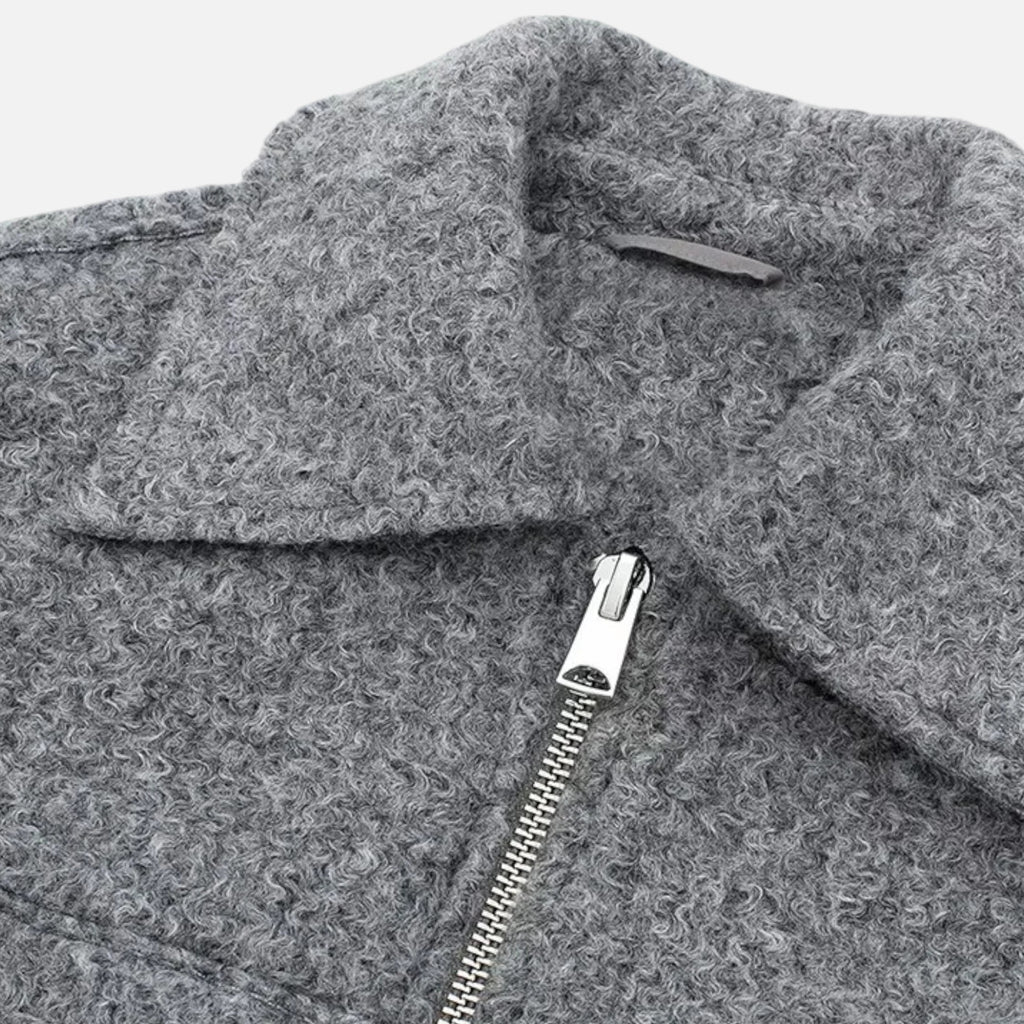 FEMUREA | Women’s Vintage Jacket – Zipped Elegance with Pockets