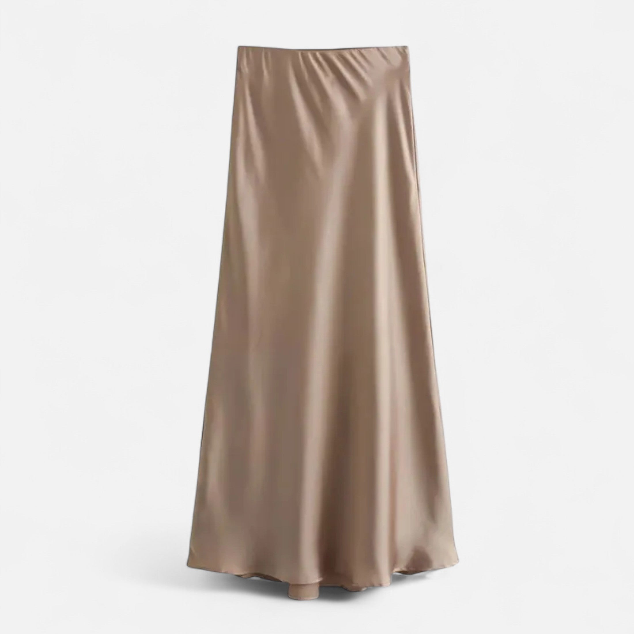 FEMUREA | Women’s Satin Midi Skirt – High-Waist Silky Finish